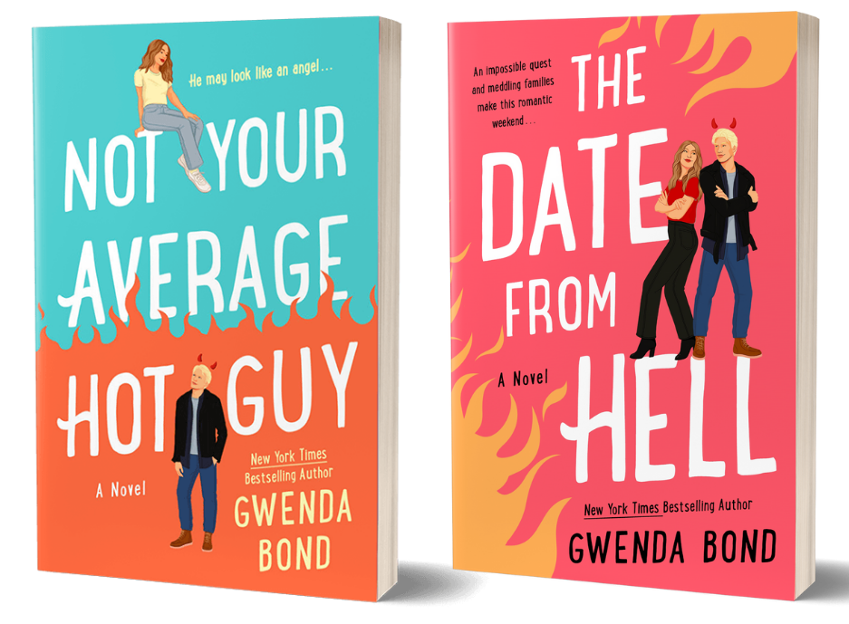 Book covers for NOT YOUR AVERAGE HOT GUY and THE DATE FROM HELL by Gwenda Bond